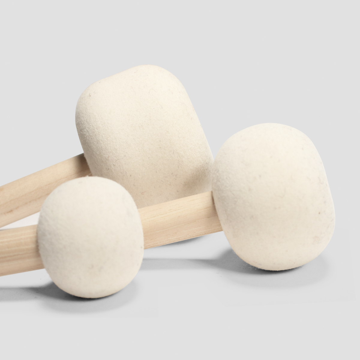 Têtes de maillets de parade en feutre